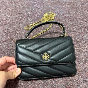 Tory burch Mini Kira Chevron Leather Top Handle Bag